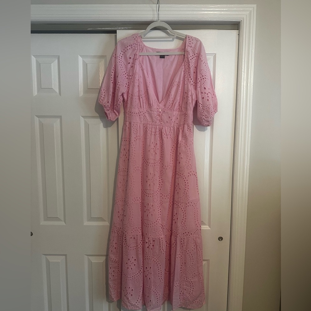 Sanctuary Maxi Eyelet V-Neck Dress